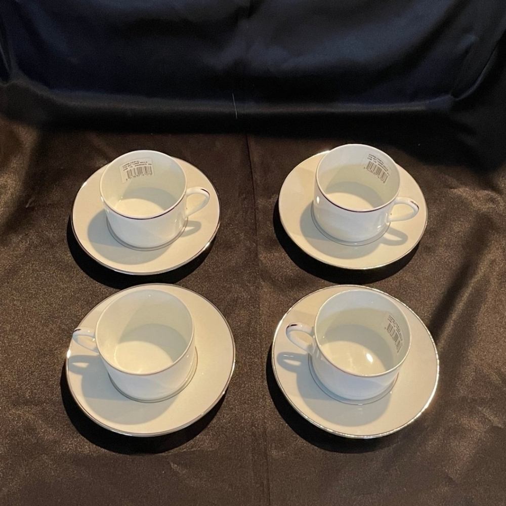 NWT Bernardaud Limoges Breakfast Cup and Saucer Set of 4